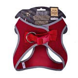 Doggie Havalı Dokuma Reflektör Serisi Küçük Irk Göğüs Tasması Kırmızı L-42-48Cm