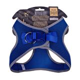 Doggie Havalı Dokuma Reflektör Serisi Küçük Irk Göğüs Tasması Mavi L-42-48Cm