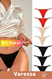 Premium Seri 6'lı Süprem Penye Standart Beden Karışık Renk String Tanga