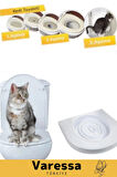 Premium Seri Klozet Alıştırma Kapağı Kum Kabı Wc Yavru Yetişkin Kedi Hijyen Tuvalet Eğitim Seti