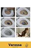 Premium Seri Klozet Alıştırma Kapağı Kum Kabı Wc Yavru Yetişkin Kedi Hijyen Tuvalet Eğitim Seti