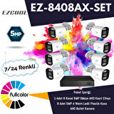 TEKNOTEG - EZCOOL EZ-8408AX-SET 5MP FULLCOLUR 7/24 RENKLİ 8Lİ SET