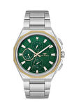 Ferro FM11590AWT-D6 Quartz Çelik Gri Yeşil Kadran 44 mm Erkek Kol Saati