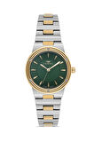 Ferro FL21586AWT-D6 Quartz Çelik Altın/Gri Yeşil Kadran 31 mm Kadın Kol Saati
