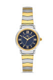 Ferro FL43009A-D3 Quartz Çelik Altın/Gri Lacivert Kadran 28 mm Kadın Kol Saati