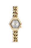 Ferro FL40144A-B Quartz Çelik Altın Rengi Beyaz Kadran 28 mm Kadın Kol Saati