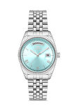 Ferro FL21131A-A15 Quartz Çelik Gri Turkuaz Kadran 35 mm Kadın Kol Saati
