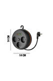 Airstorr Termal Akım Korumalı Makaralı 2M Kablolu 3 Prizli 3 USB 1 Type-C Priz