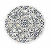 Dekoreko İnci Halı Dijital Saçaklı Yuvarlak 1906 Desen 1