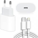 inovaxis Apple iPhone Uyumlu 20W Usb-C Güç Adaptörü + Usb-C Lightning Şarj Kablosu Seti 1 Metre