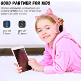 Radyolu Rgb Led Işıklı Kart ve Aux Girişli Kablosuz Şarjlı Bluetooth Kulaklık Mor