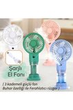 Su Buharlı Şarjlı 3 Hızlı Standlı Mini Fan Vantilatör