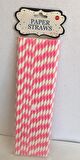 PİPET KAĞIT PEMBE ÇİZGİLİ 26CM 25'Lİ