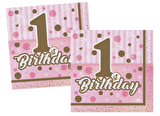PEÇETE 1 BİRTHDAY 16'LI PEMBE
