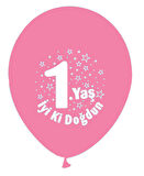Balon 1 Yaş İyiki Doğdun Pembe ( 100 Adet )