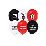 LBS7924 2+1 Beşiktaş Baskılı Balon 12 inç 8li -Balonevi