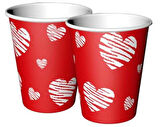 BARDAK KALPLİ KIRMIZI 220/240cc 8 ADET