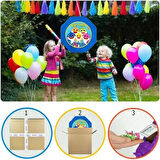 Pinyata Fenerbahçe orjinal lisanslı 42 cm çaplı ahşap sopalı uçları püsküllü gerçek patlayabilen pinyata sarı lacivert