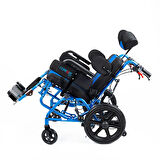 Comfort Plus Yetişkin Tekerlekli Sandalye | Yatarlı ve Tilt Özellikli, Göğüs ve Bacak Destekli, File Kumaş Döşemeli DY01958LBCJ-44 CP