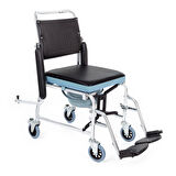 Comfort Plus Tuvaletli Tekerlekli Sandalye | Nikelaj Kaplama Çelik Şase, Ayarlanabilir Ayaklık KY689