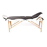 Comfort Plus Masaj Masası Siyah&Beyaz | Ahşap Ayaklı, Ayarlanabilir Yükseklik, Taşıma Çantalı GM-305