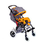 Comfort Plus Engelli Puseti Turuncu | Alüminyum Şase, İki Yönlü Ayarlanabilir Koltuk, 35 cm Oturum Genişliği, DM-8001 BUGGY