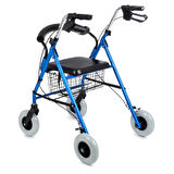 Comfort Plus Rolatör Yürüteç | Kalın Tekerlekli, 360° Dönebilen, Katlanabilir Alüminyum Gövde DY049146L