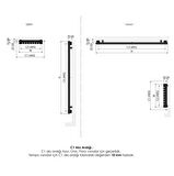 1200x390mm Ramsey Paslanmaz Çelik Fırça Mat İnox Havlupan