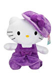 Özel Tasarım: Lisanslı Mor Hello Kitty Şapkalı Peluş 36cm.