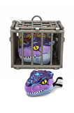 Kafeste T-Rex Mini Dinozor Arabası Anahtarlık Oyuncak Çek Bırak Dinozor
