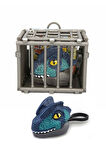 Kafeste Dilophosaurus Mini Dinozor Arabası Anahtarlık Oyuncak Çek Bırak Dinozor