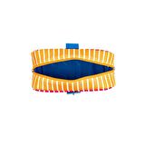 Serve Kilitli Çok Amaçlı Çanta - Çizgili Model Kalem Kutusu / Makyaj Çantası Pembe-Mavi-Turuncu