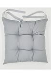 Lüx Pofidik Mavi Sandalye Minderi Özel Dikişli Bağcıklı Minder 35x35cm Kare Sandalye Minderi