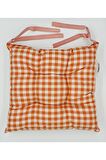 Lüx Pofidik Mavi Sandalye Minderi Özel Dikişli Bağcıklı Minder 35x35cm Kare Sandalye Minderi