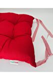 Ekose Gri Sandalye Minderi Lüx Elyaf Dolgulu Kare Minder - Sandalye Minderi - Sırt Minderi - 40x40cm