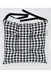 Ekose Gri Sandalye Minderi Lüx Elyaf Dolgulu Kare Minder - Sandalye Minderi - Sırt Minderi - 40x40cm