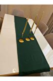 Gri Runner 40x140 Cm Amerikan Servis Runner Pamuklu Düz Renk Runner