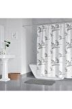 Banyo Perdesi - Tek Kanat Duş Perdesi, Polyester Kumaş Duşakabin Perdesi 180x200 Cm Küvet Perdesi