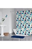 Banyo Perdesi - Tek Kanat Duş Perdesi, Polyester Kumaş Duşakabin Perdesi 180x200 Cm Küvet Perdesi