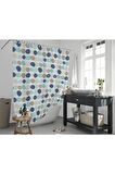 Banyo Perdesi - Tek Kanat Duş Perdesi, Polyester Kumaş Duşakabin Perdesi 180x200 Cm Küvet Perdesi