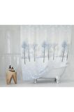 Kır Banyo Perdesi 180x200cm Tek Kanat Duş Perdesi, Renkli Çiçekli Banyo Duş Perdesi, Halkalı Perde