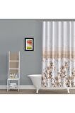 Kır Banyo Perdesi 180x200cm Tek Kanat Duş Perdesi, Renkli Çiçekli Banyo Duş Perdesi, Halkalı Perde