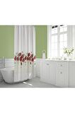 Kır Banyo Perdesi 180x200cm Tek Kanat Duş Perdesi, Renkli Çiçekli Banyo Duş Perdesi, Halkalı Perde
