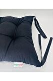 4'lü Turuncu Sandalye Minderi-40x40 Cm Bağcıklı Sandalye Minderi-bahçe Sandalye Minder Set 4 Adet