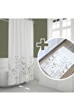 Çiçekli Banyo Perde Ve Paspas Seti-papatyalı Banyo Perdesi+banyo Paspası-kaymaz Taban Banyo Paspası