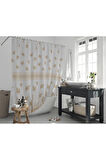 Banyo Perdesi Sonbahar Desen Yerli Üretim Duş Perdesi C-Halka Hediye 180x200cm Banyo Perdeleri