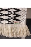 Örme Runner Pamuklu Dantel Püsküllü Runner 35x145 Cm Masa Örtüsü Runner