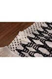 Örme Runner Pamuklu Dantel Püsküllü Runner 35x145 Cm Masa Örtüsü Runner