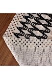 Örme Runner Pamuklu Dantel Püsküllü Runner 35x145 Cm Masa Örtüsü Runner