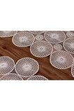 Amerikan Servis Supla Ve Runner Set 6 Kişilik Nakışlı 7 Parça Çeyizlik Takımı